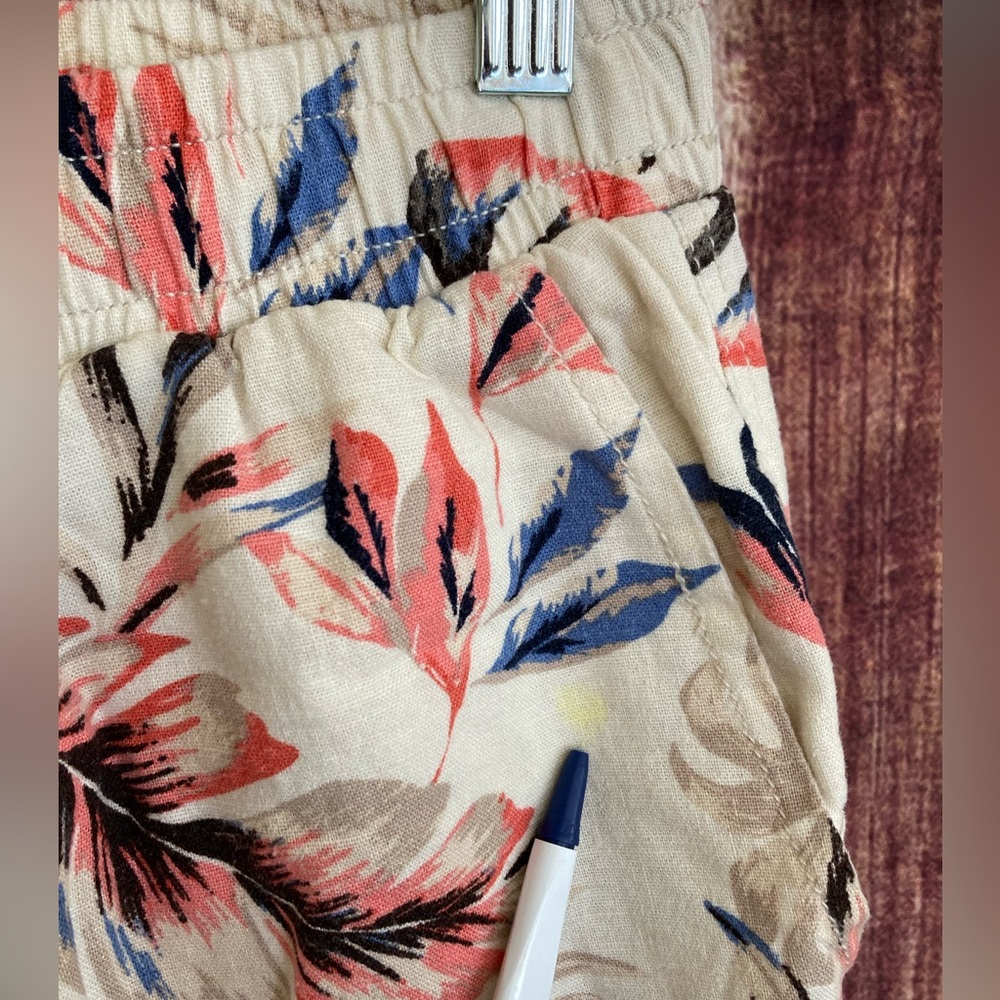 Briggs | Ladies Floral Linen Blend Wide Leg Pants - Picture 7 of 7